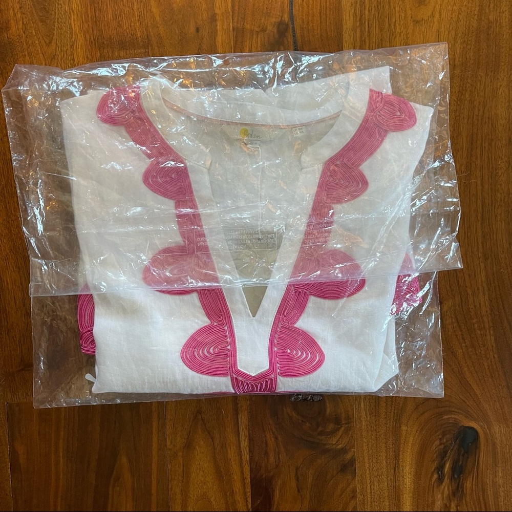 Boden Bella Embroidered Linen Dress Size US 4 Regular in White/Pink - Picture 8 of 9